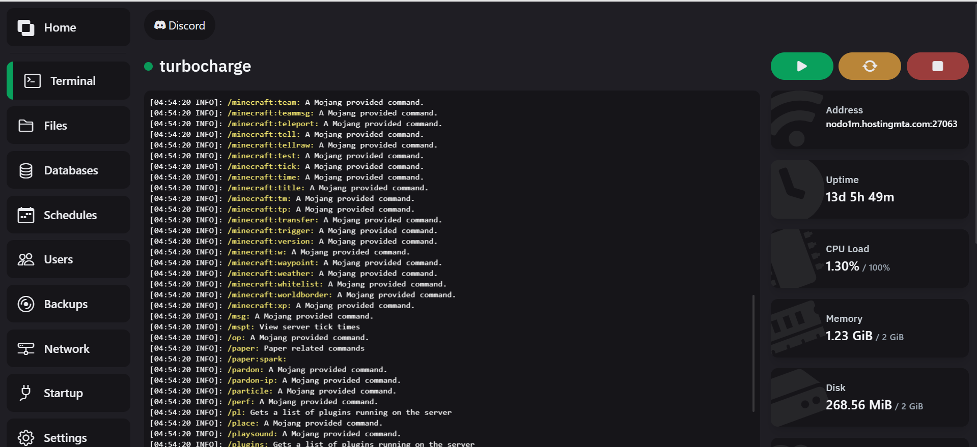 Pterodactyl Gaming Panel